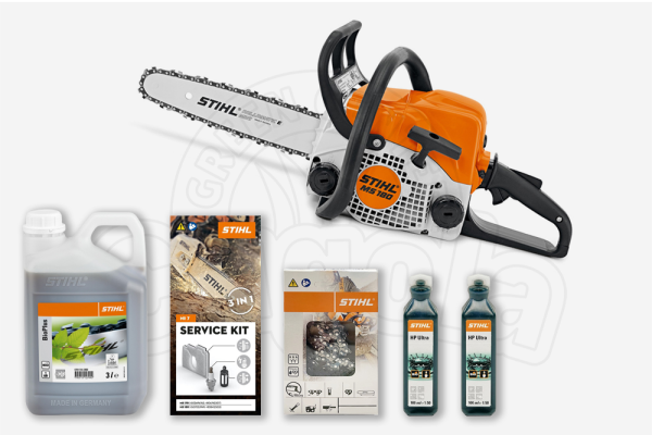 Motosega a scoppio Stihl MS 180 cm. 40 + Catena + Bioplus 3L + N. 2 HP Ultra 100 ml  + omaggio KIT SERVICE 7 - bundle