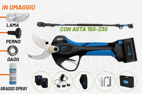 FORBICE ELETTRICA CAMPAGNOLA STARK L CON ASTA TELESCOPICA 150-230 FORBICE ELETTRICA CAMPAGNOLA STARK L CON ASTA TELESCOPICA 150-230