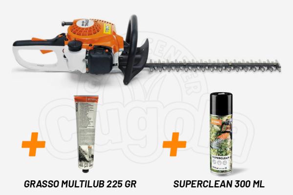 TOSASIEPI A SCOPPIO STIHL HS 45 CM. 60 + Superclean 300 ml + Grasso Multilub 225 gr - bundle